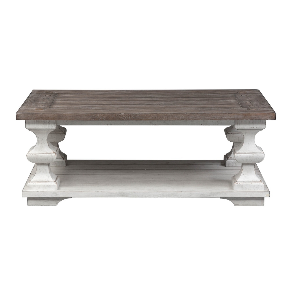 Sedona Heavy Distressed White with Gravel Cocktail Table