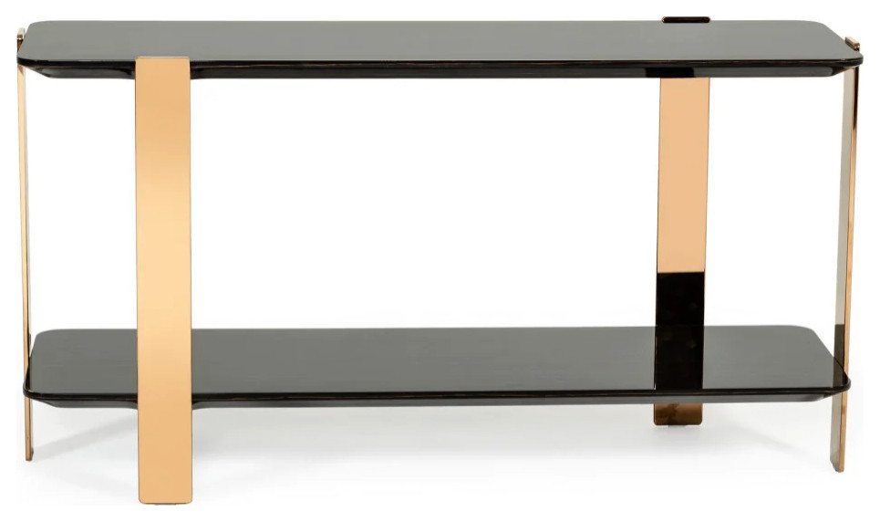 Jones Modern Ebony and Rosegold Console Table   Contemporary   Console Tables   by Rustic Home Furniture Deco  Houzz