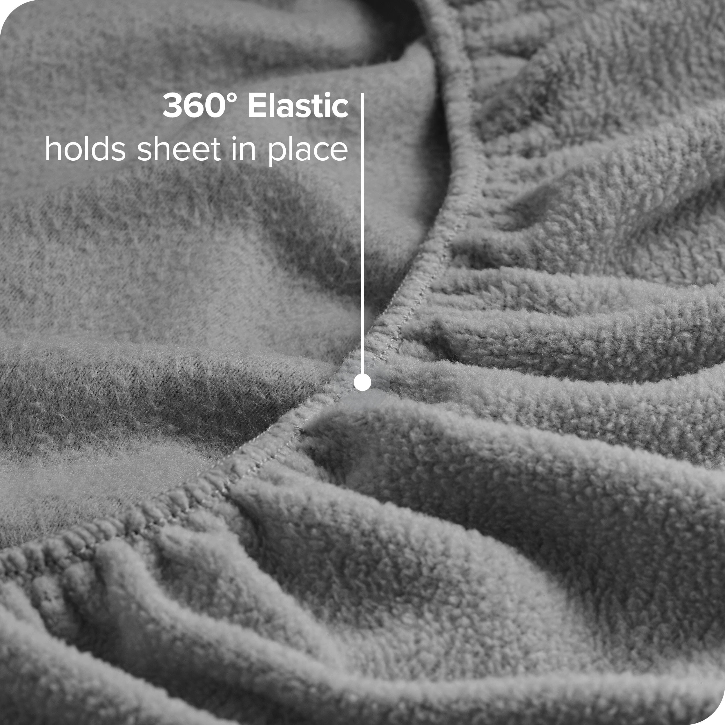 Bare Home Cozy Fleece Sheet Set， Extra Plush Polar Fleece， Deep Pocket Bed Sheets， Queen， Gray