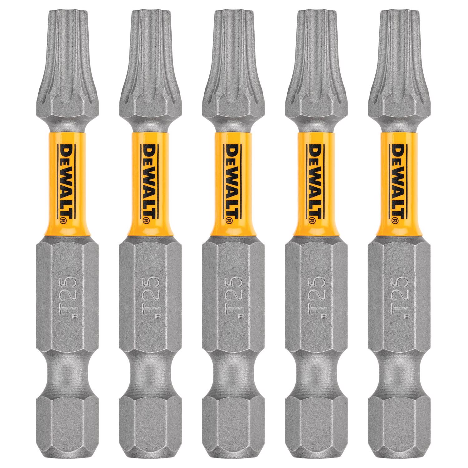 DW Max Fit Torx #25 X 2 in. L Screwdriver Bit Set Steel 5 pk