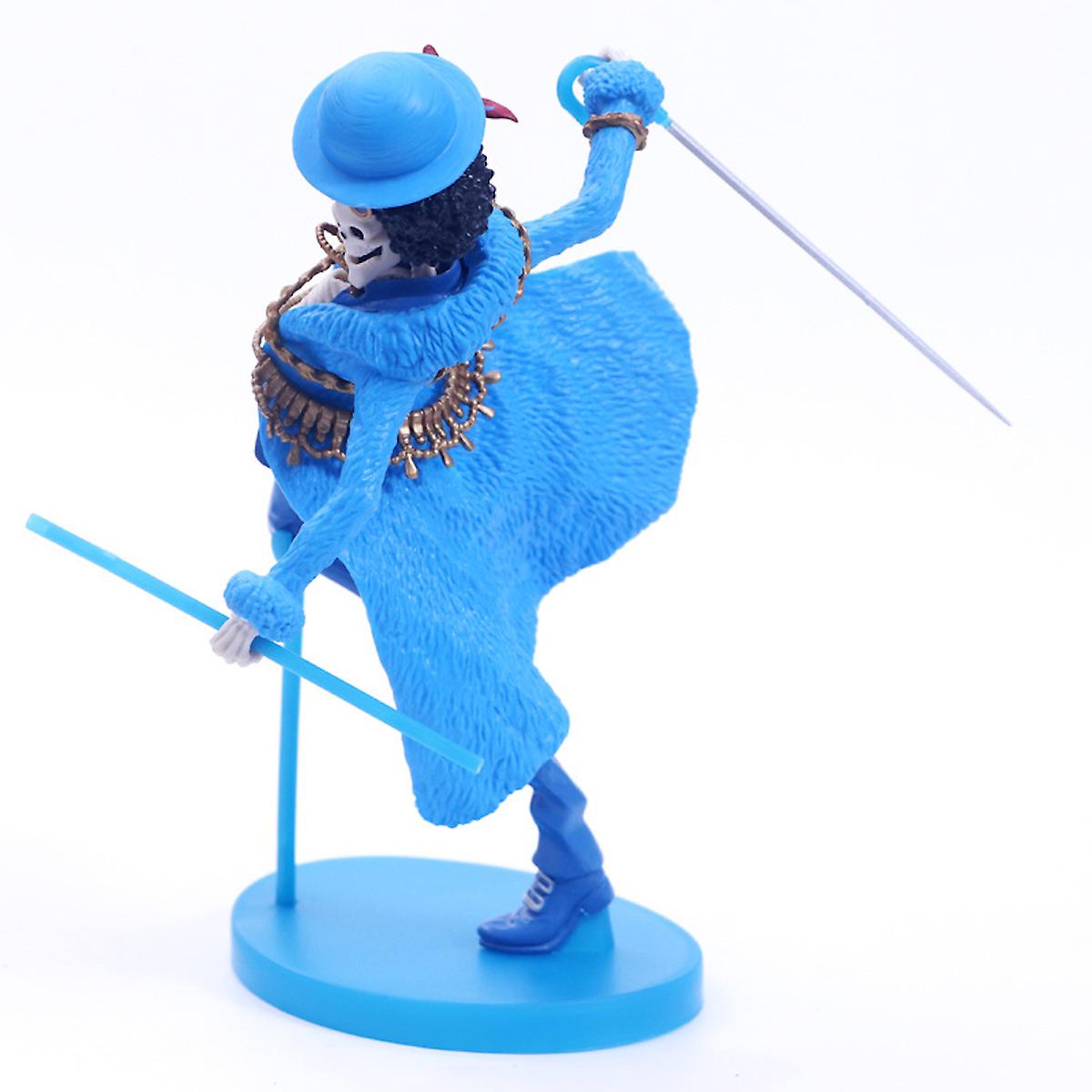 Brook Blue Cloth One Piece Anime Action Figure Toy Model 20cm