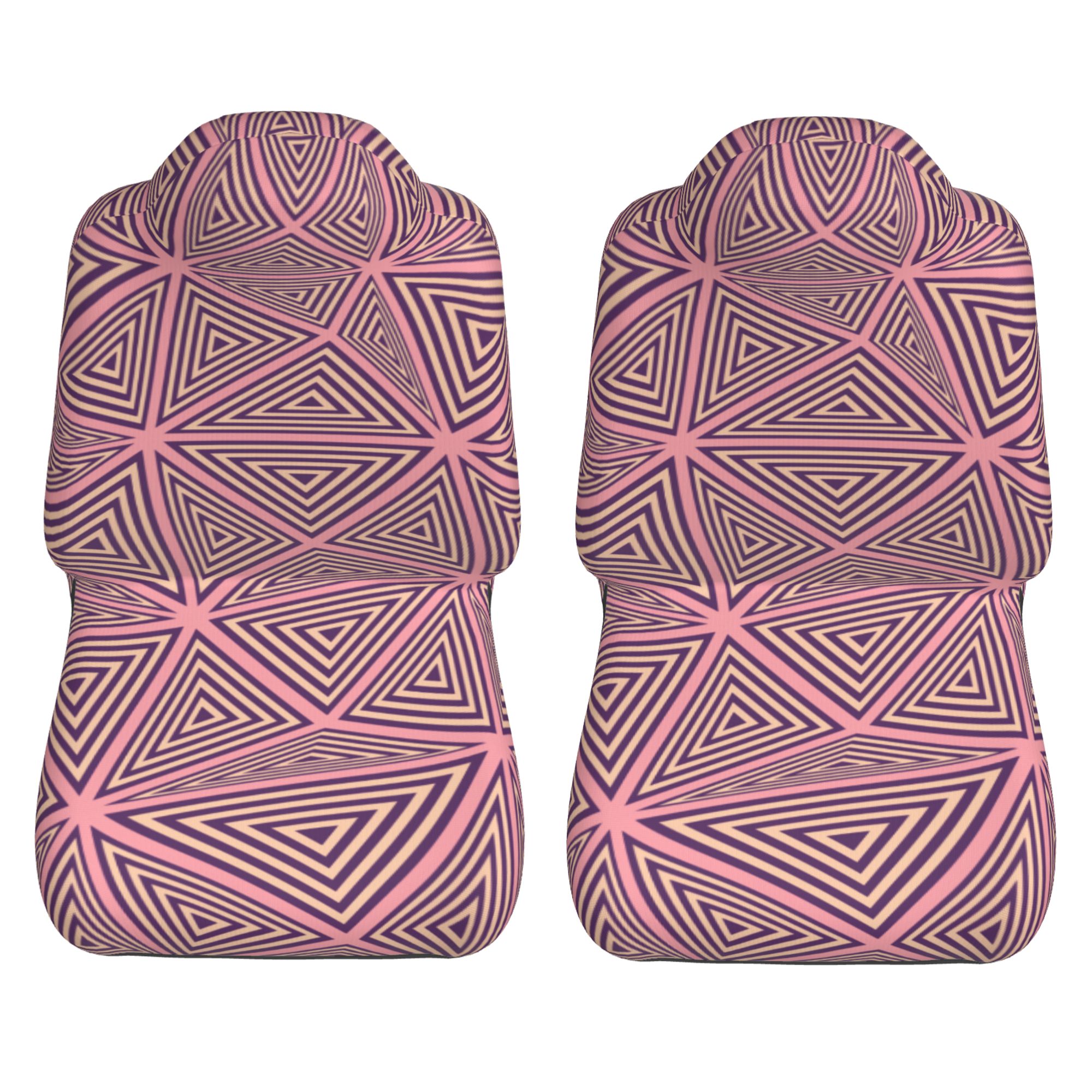 ZICANCN Car Seat Covers Front Seats Only，Triangular Mosaic Automotive Seat Covers Protectors for Cars Trucks Suv 2 Pack