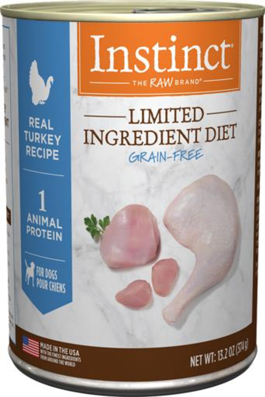 Nature's Variety Instinct Limited Ingredient Diet Grain-Free Real Turkey Recipe Natural Wet Canned Dog Food， 13.2 Oz.