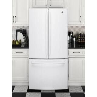 GE 24.7 cu. ft. French Door Refrigerator in White ENERGY STAR GNE25JGKWW