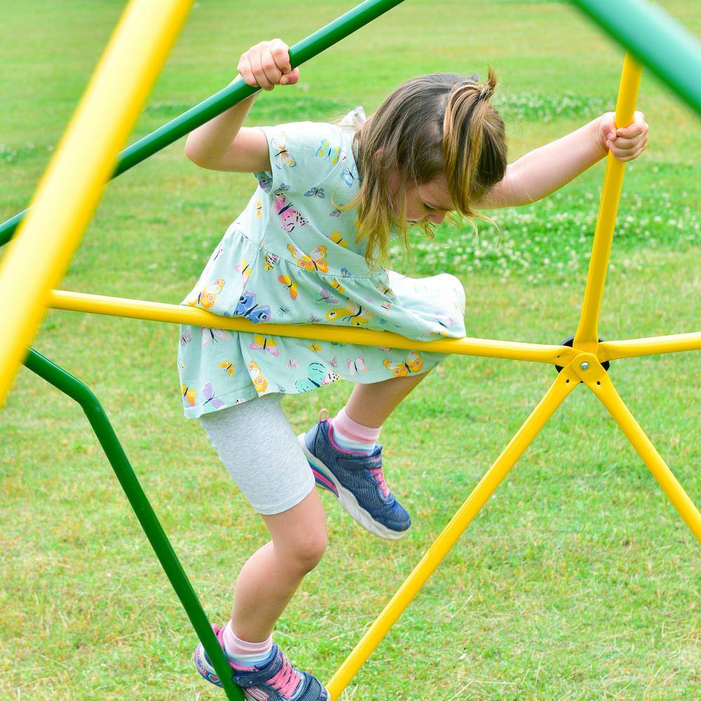 12 ft. Light Green Climbing Dome Outdoor Dome Climber Monkey Bars Play Center Rust and UV Resistant Steel LN20232403