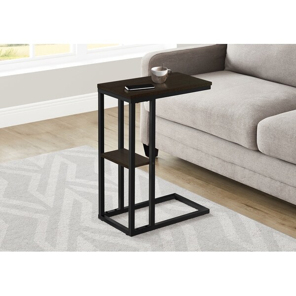 Accent Table， C-shaped， End， Side， Snack， Living Room， Bedroom， Metal， Laminate， Contemporary， Modern - 18.25