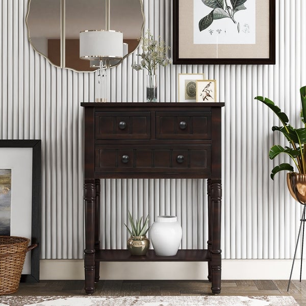 Modern Console Table with Three Storage Drawers