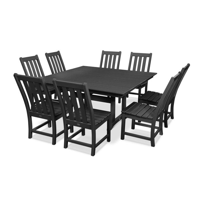 Polywood Vineyard 9-Piece Farmhouse Trestle Dining Set PWS342-1