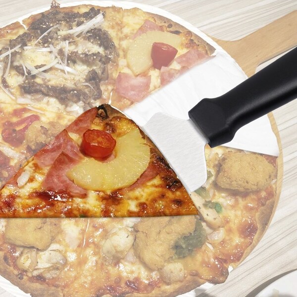 2pcs Pie Server Cake Pizza Spatula Cutter Wedding Party Serving White+Black - White