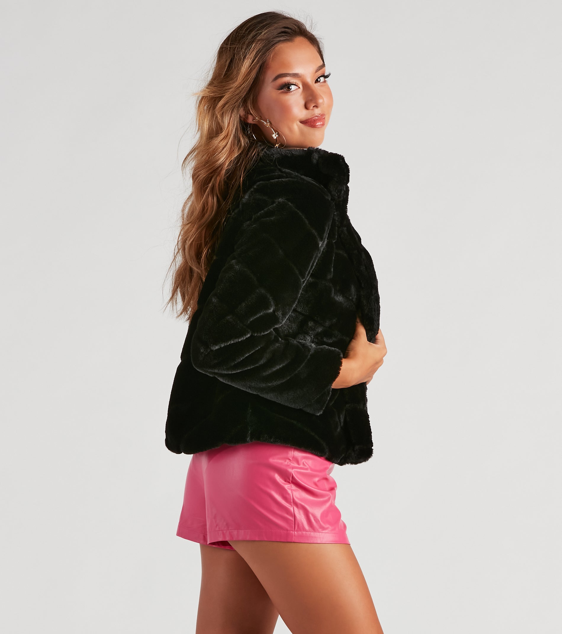 Picture This Faux Fur Crop Jacket