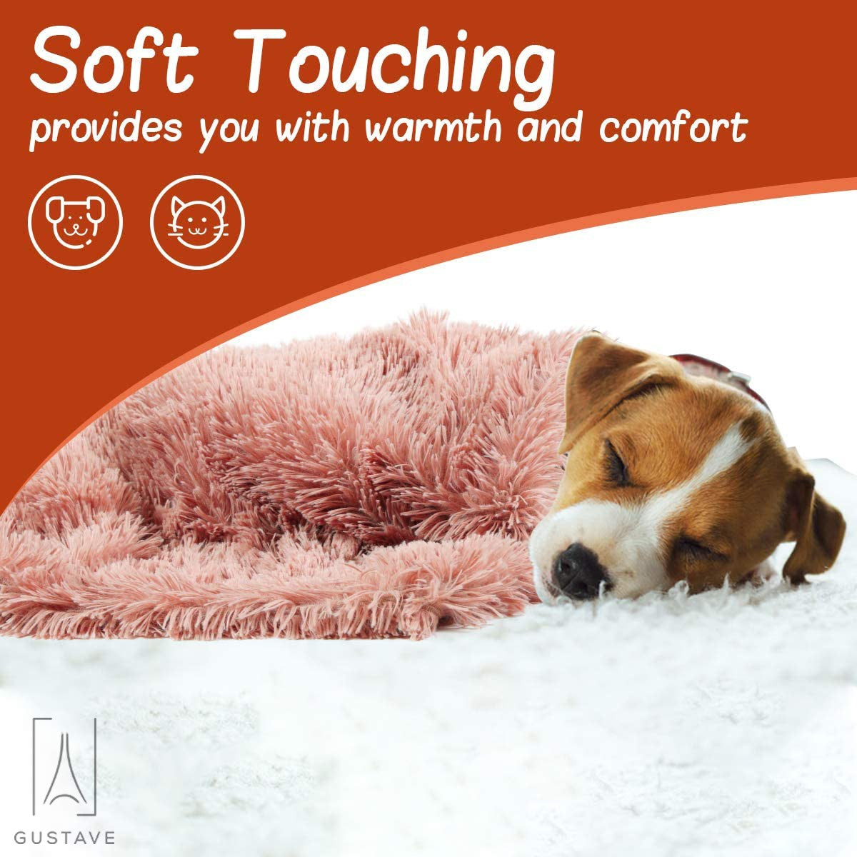 Gustave Long Plush Pet Blankets Dog Cat Sleeping Mat， Puppy Winter Warm Soft Thin Covers for Small Medium Large Dogs Mattress 