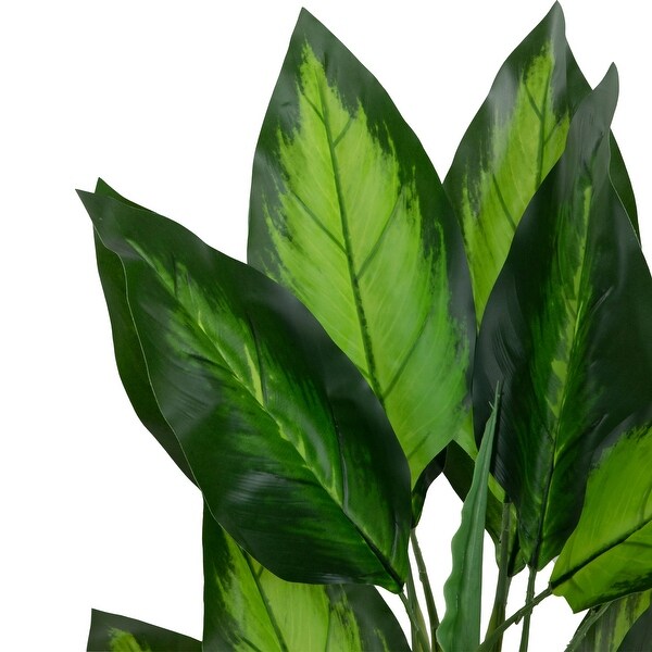 51 Artificial Wide Leaf Green Dieffenbachia Potted Plant