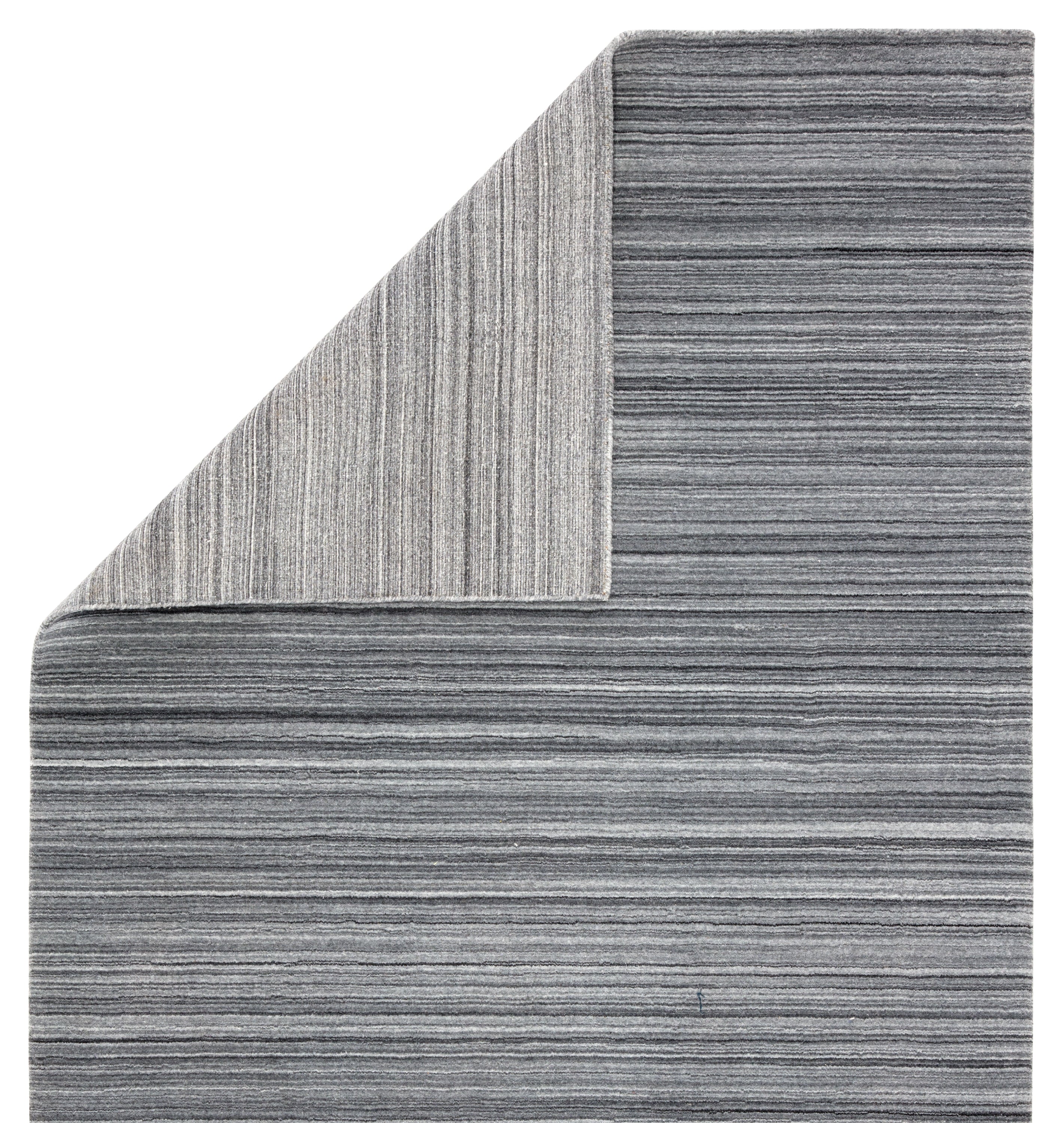 Tundra Handmade Solid Dark Gray & Silver Area Rug