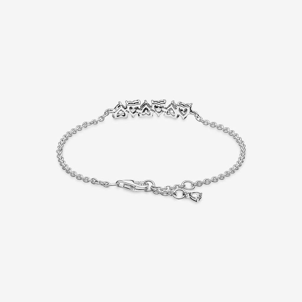 PANDORA  Sparkling Endless Hearts Chain Bracelet