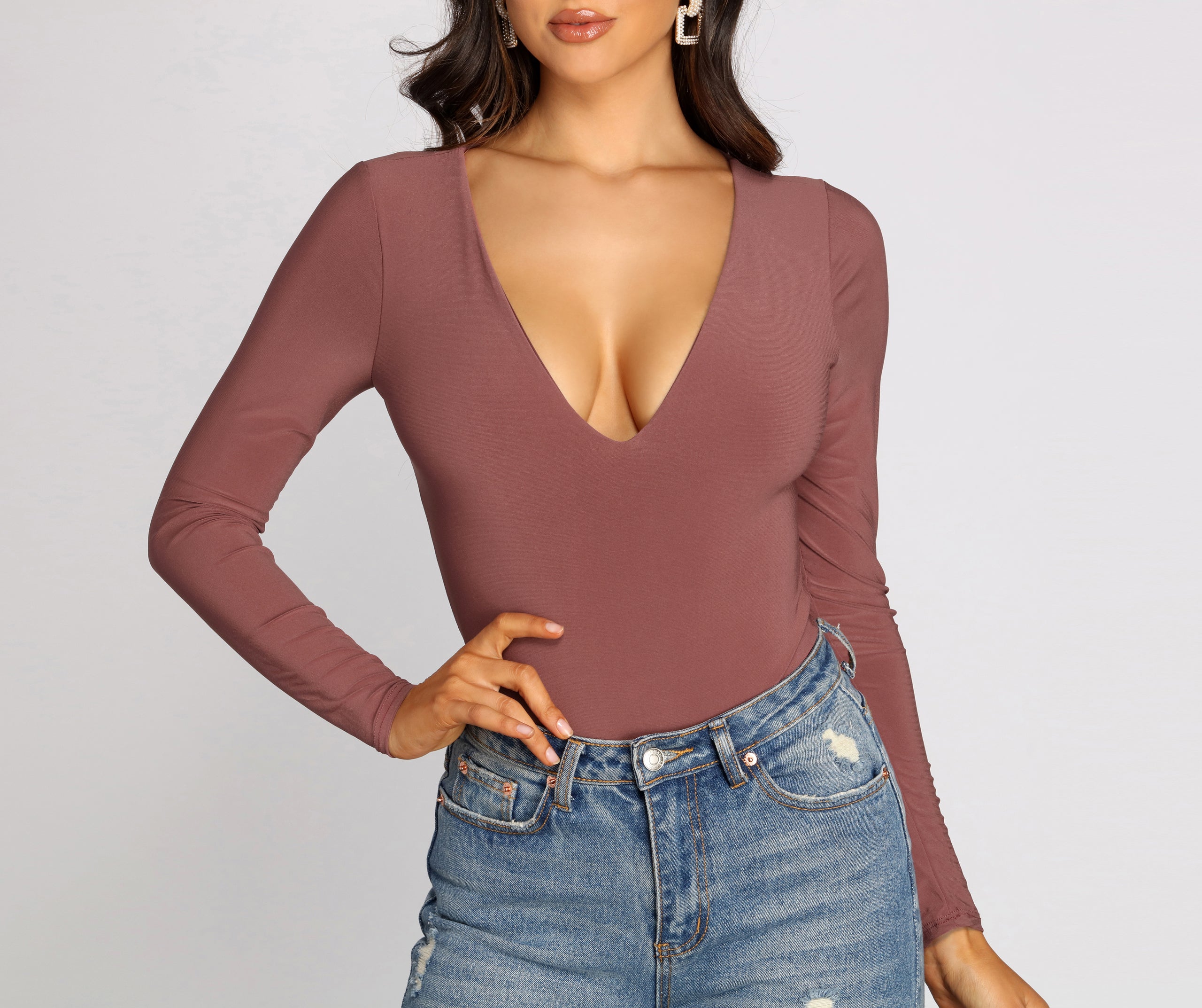 Basic V Neck Bodysuit