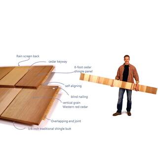 Craftsman 8-14 in. x 96 in. Cedar Staggered Butt Shingle Siding Panel (8-Pack) CSS1C7SKXX