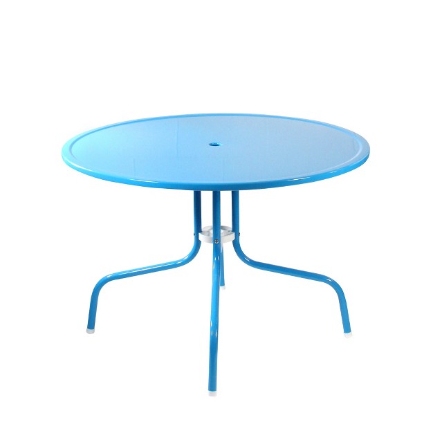 Northlight 39 25 inch Outdoor Retro Metal Tulip Dining Table Sky Blue