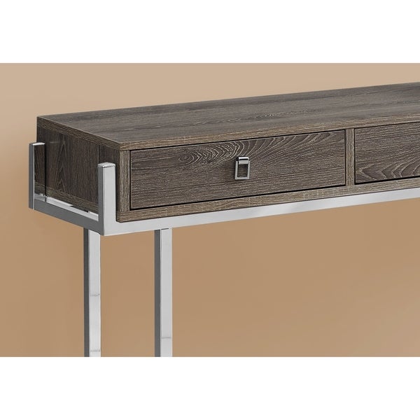 Accent Table， Console， Entryway， Narrow， Sofa， Storage Drawer， Living Room， Bedroom， Metal， Laminate， Chrome