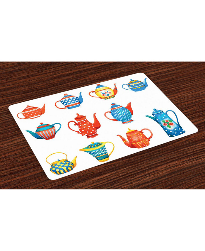 Ambesonne Tea Party Place Mats Set of 4