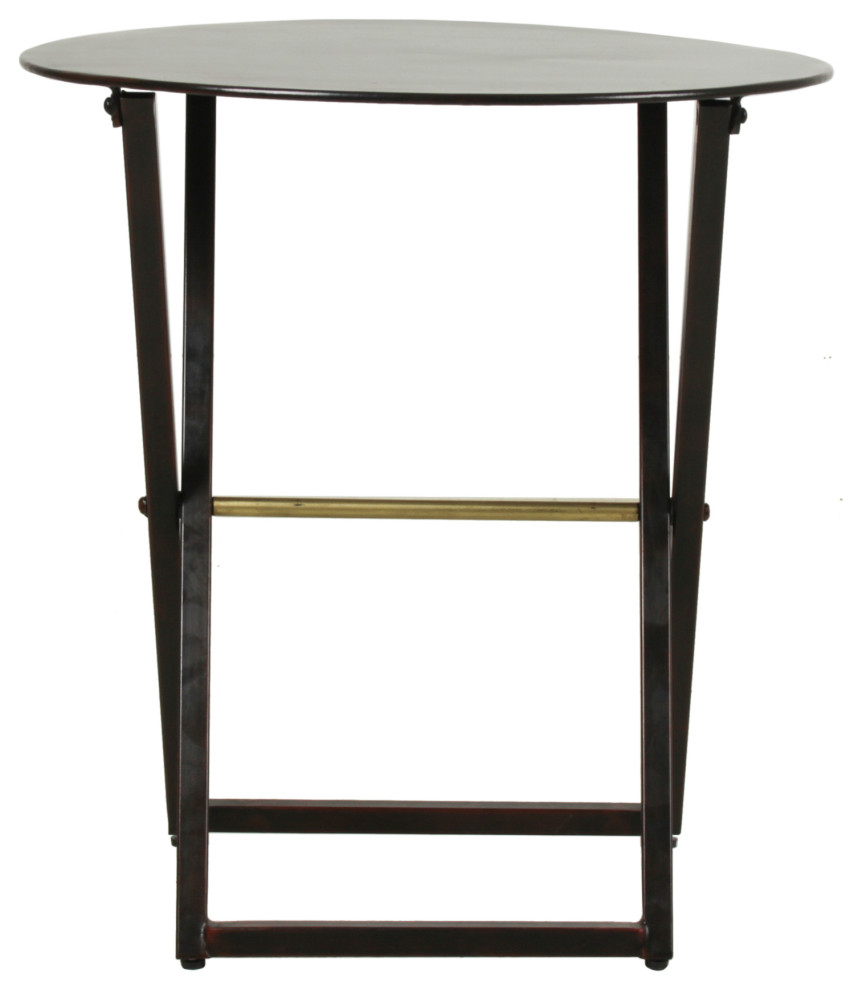 East at Main 20 inch Bronze Round Folding Side Table   Transitional   Side Tables And End Tables   by East at Main  Houzz