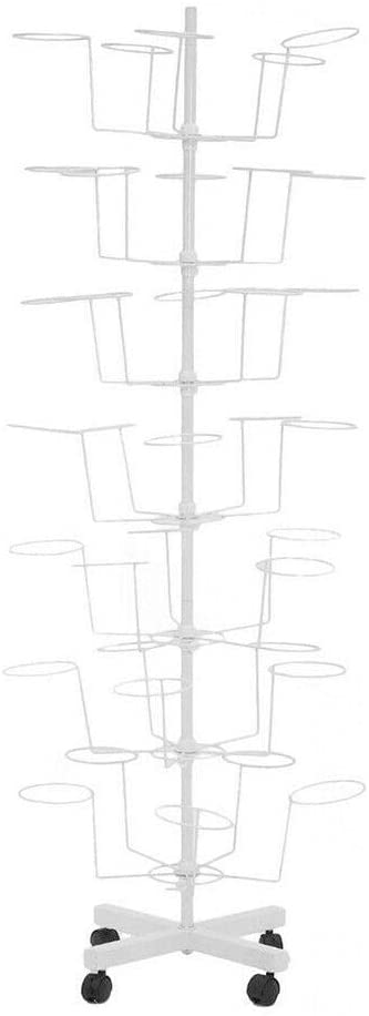 Wuzstar 7 Tier Rotating Hanger Rack Freestanding Hat Cap Display Adjustable Stand with 35 Hook，Wihte