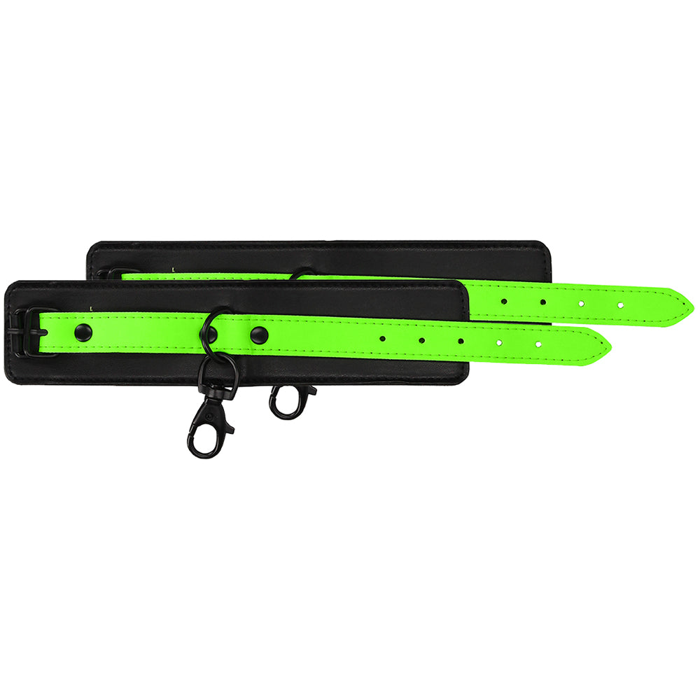 Ouch! Glow In The Dark Bondage Belt with Cuffs /M