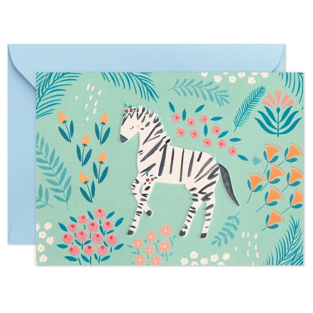 Hallmark  Zebra and Flowers Blank Note Cards, Pack of 10