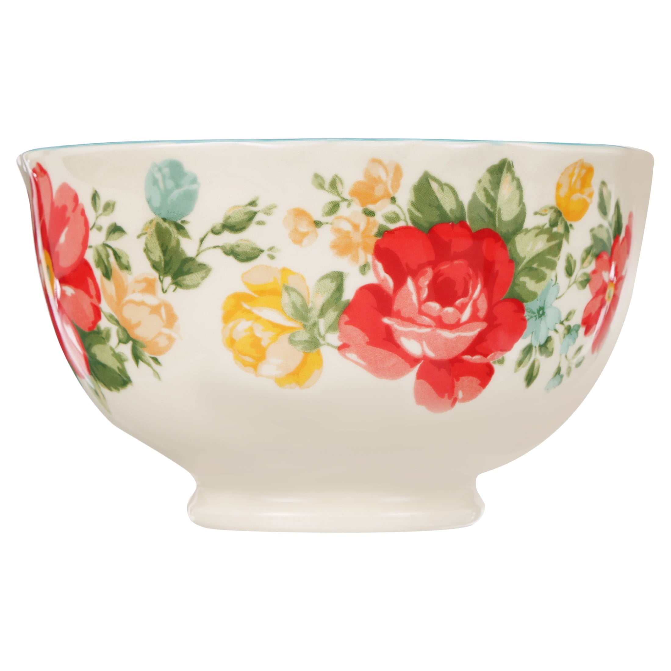 The Pioneer Woman Vintage Floral 4-Piece Footed Bowl Set