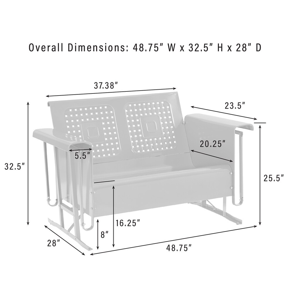 Bates Outdoor Metal Loveseat Glider   28\