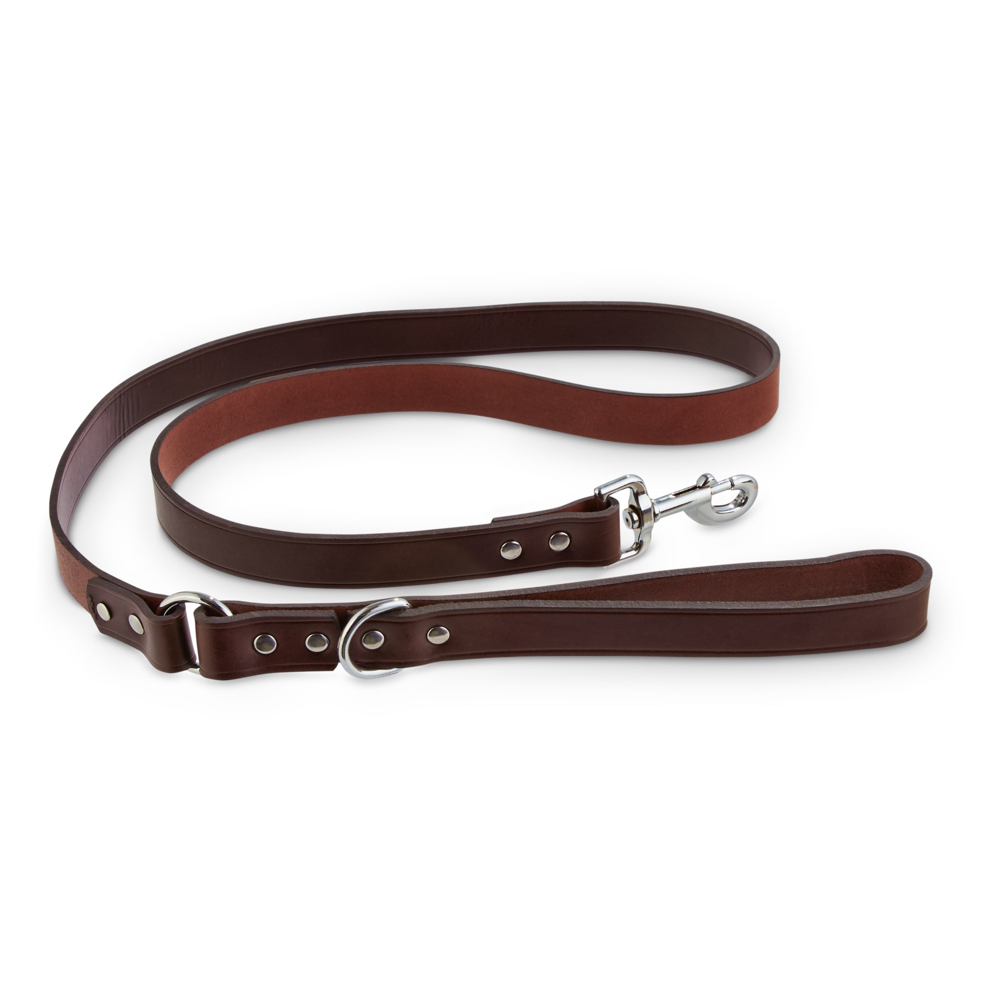 Bond  Co. Mahogany Leather Dog Leash， 5 ft.