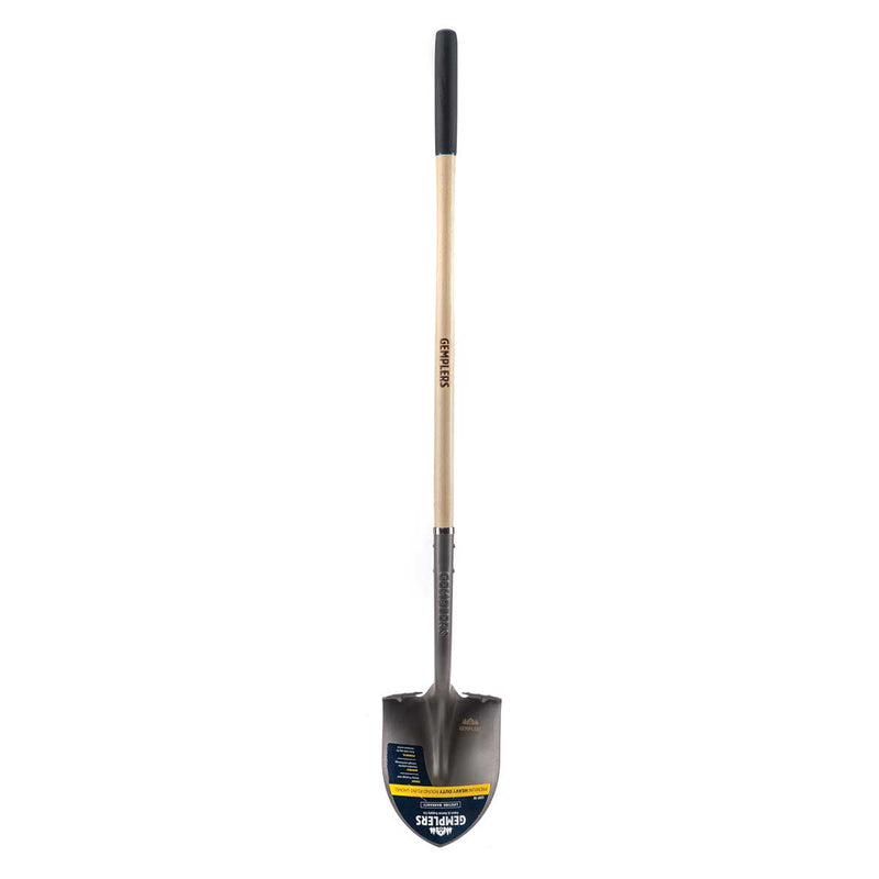 Gemplers Round Point Shovel w/Extnd. Socket， Wood Handle