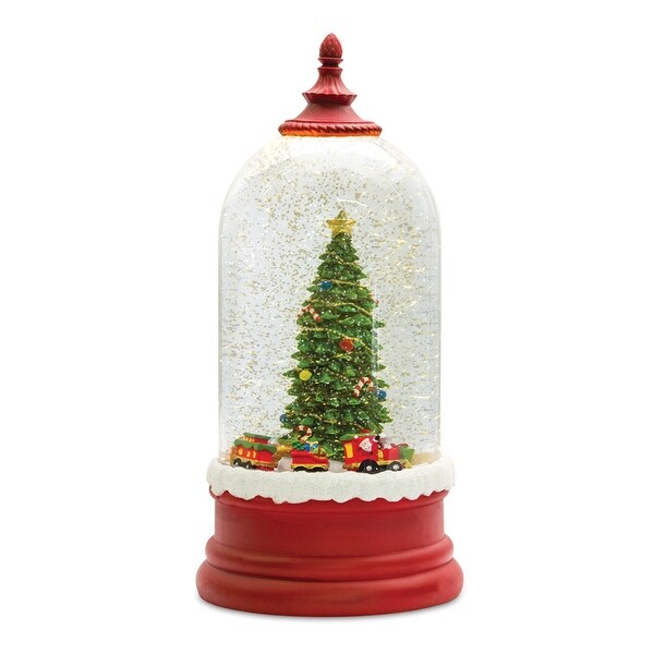 Snow Globe w/Tree 10.5H Plastic 6 Hr Timer 3 AA Batteries，Not Included or USB Cord Included