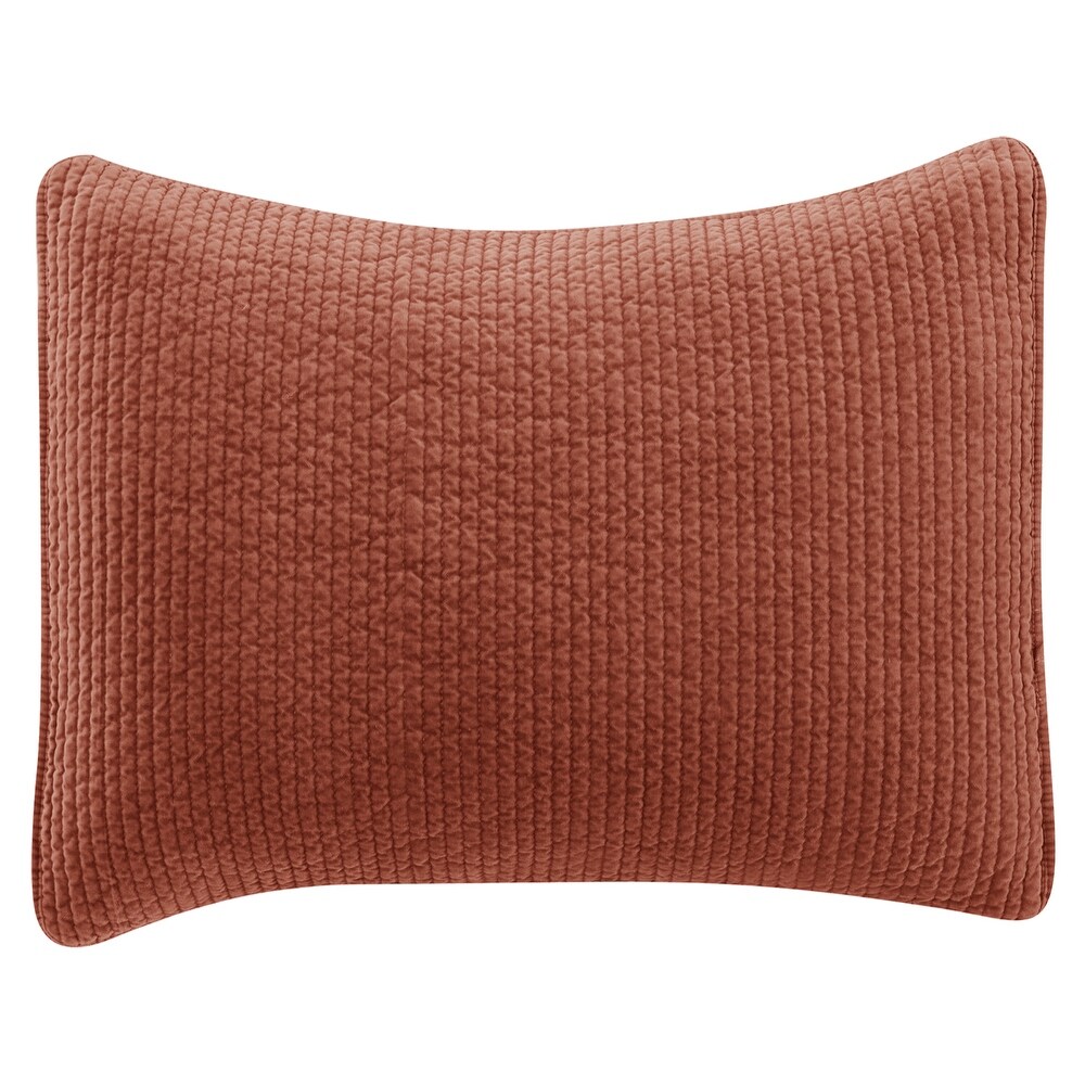 HiEnd Accents Stonewashed Cotton Velvet Quilted Pillow Sham