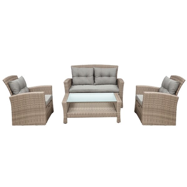 4 Piece Outdoor Conversation Set - Overstock - 37457944