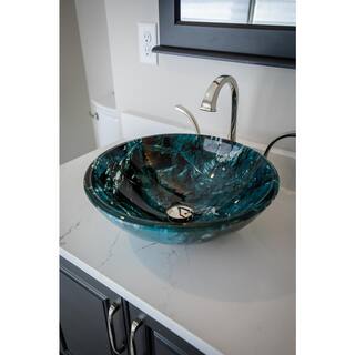 Eden Bath Cliffside Glass Vessel Sink in Multi Colors EB_GS30