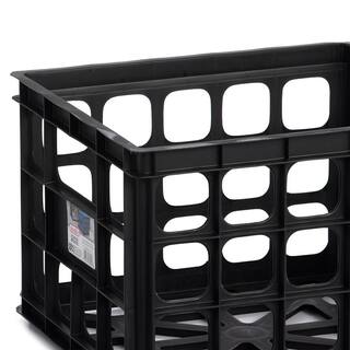 Sterilite Plastic Black Storage Box Milk Crate Containers Home (6 Pack) 16929006 6 x 16929006