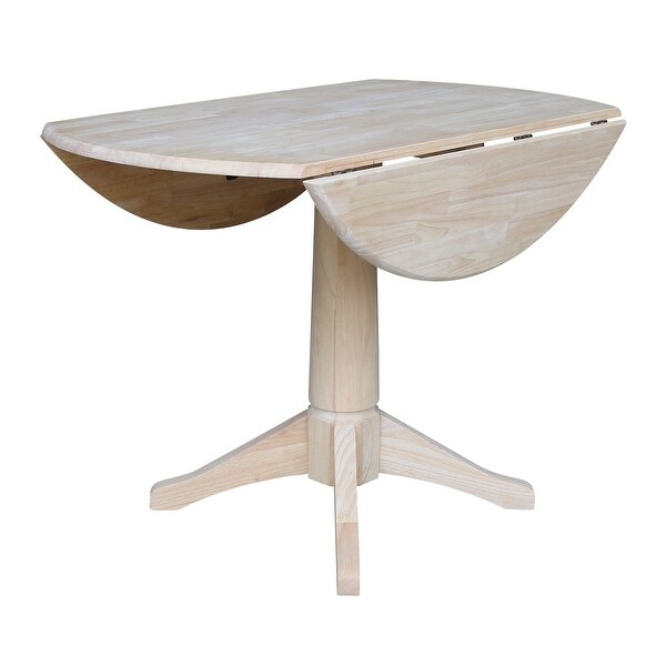 42 in. Round Top Dual Drop Leaf Pedestal Dining Table