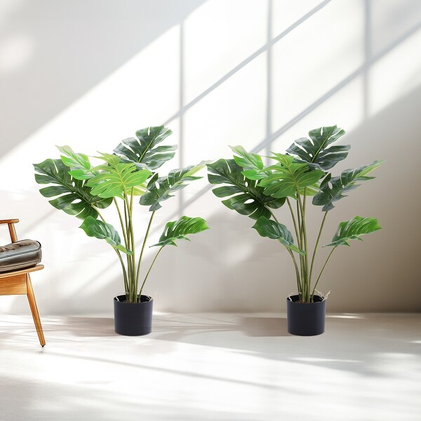 Philodendron Artificial Plant Tree In Round Pot