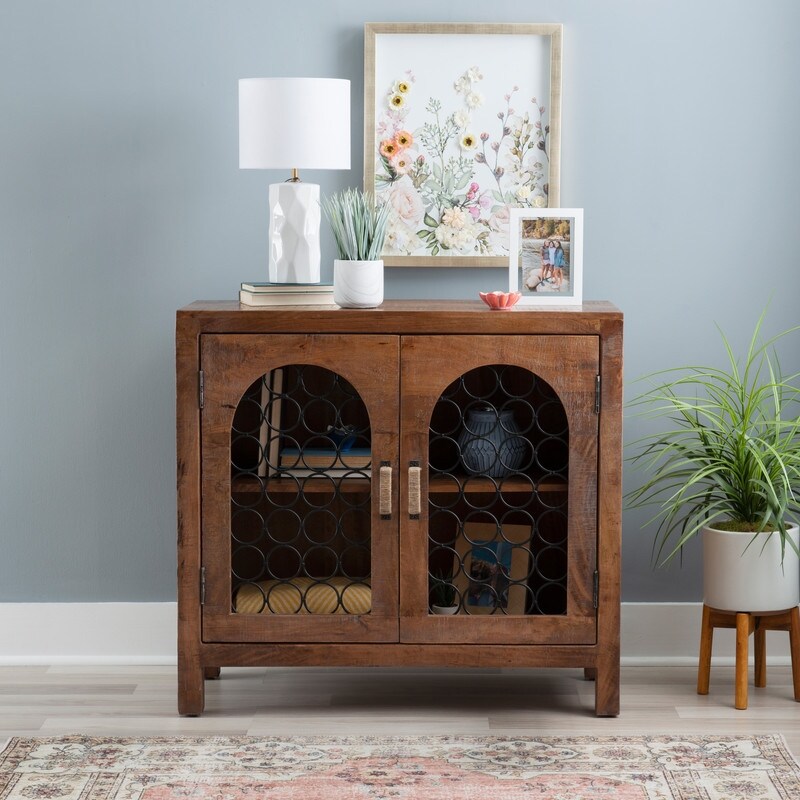 Curtice Circle Front Brown Console Table