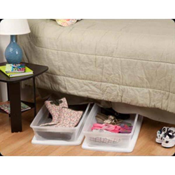 Sterilite 41 Qt. Under Bed Latch Tote Storage Box Containers (6-Pack) 6 x 19608006