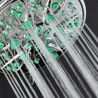 AquaDance Antimicrobial 6-Spray 4 in. High Pressure Single Wall Mount Fixed Adjustable Rain Shower Head in chrome 6602