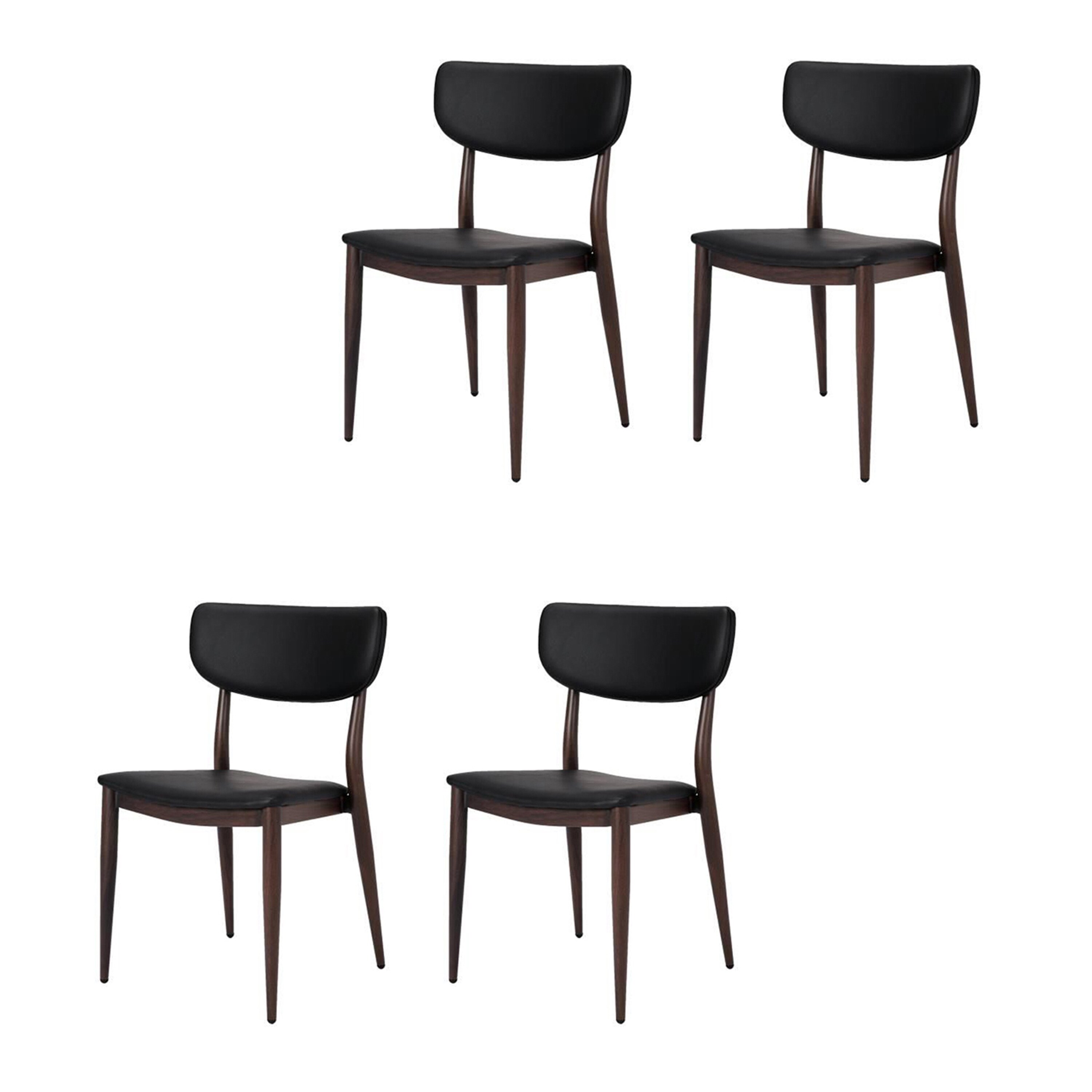 Jake Modern Dining Chair Black PU (Set of 4)