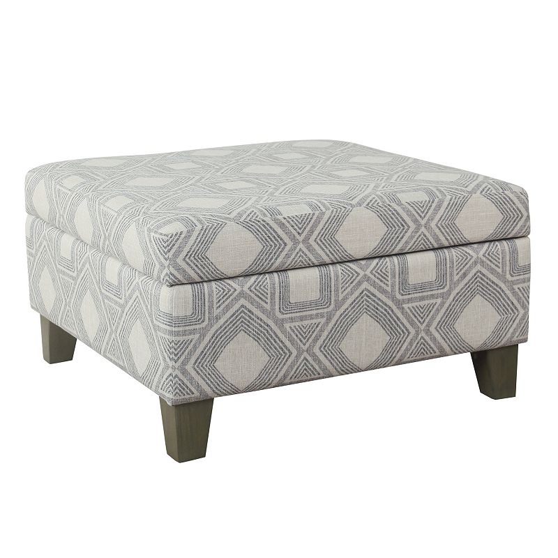 HomePop Luxury 28-in. Square Storage Ottoman