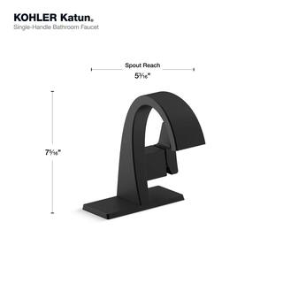 KOHLER Katun Single Hole or 4 in. Centerset Single-Handle Bathroom Faucet in Matte Black K-R78037-4D-BL