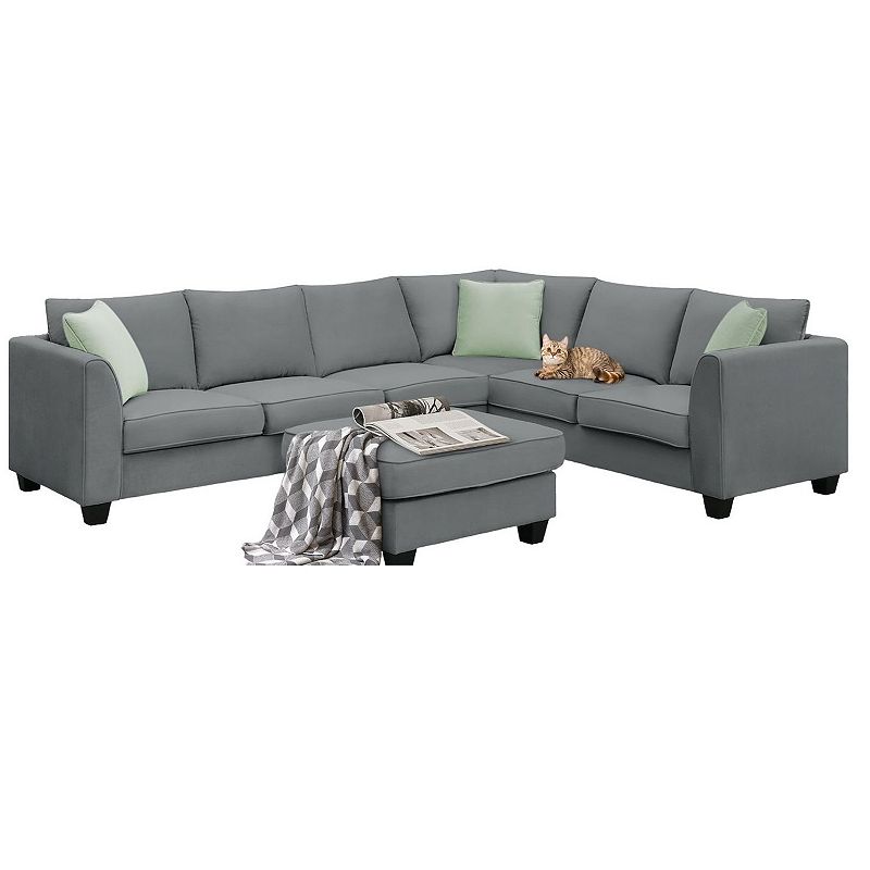 F.c Design Sectional Sofa Couches Living Room Sets 7 Seats Modular Sectional Sofa With Ottoman