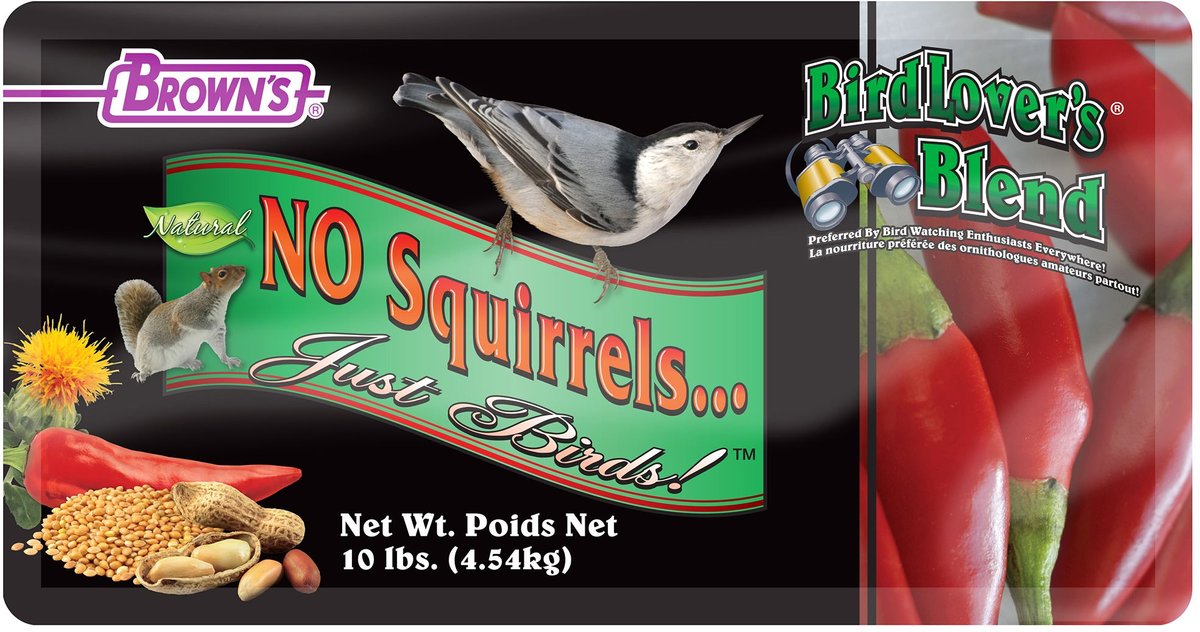 Brown's Bird Lover's Blend No Squirrels Just Birds Chili Pepper Wild Bird Food