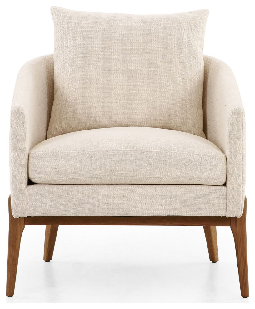 Copeland Thames Cream Chair   Midcentury   Armchairs And Accent Chairs   by Zin Home  Houzz