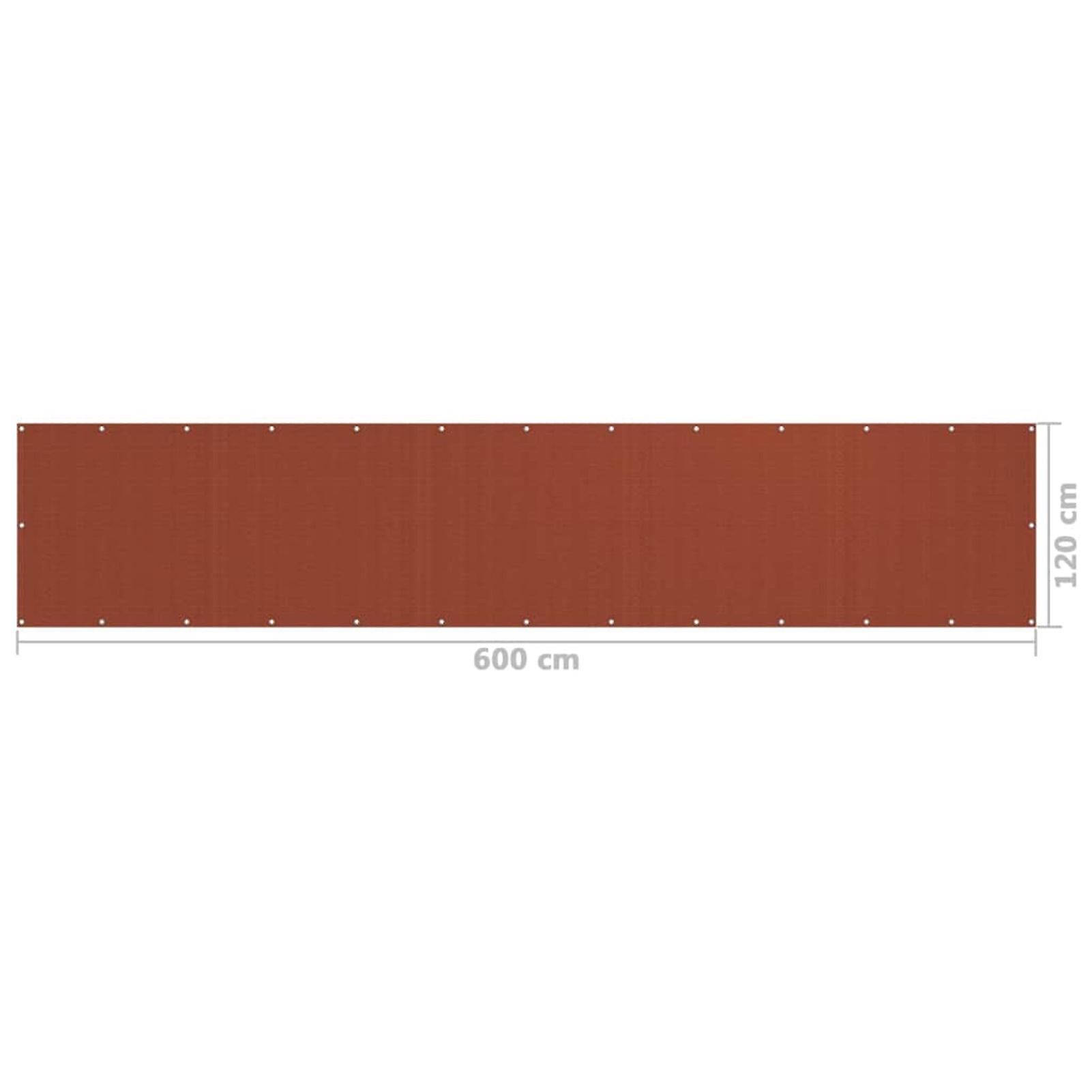 Balcony Privacy Screen Terracotta Red 120x600 Cm Hdpe No.352234