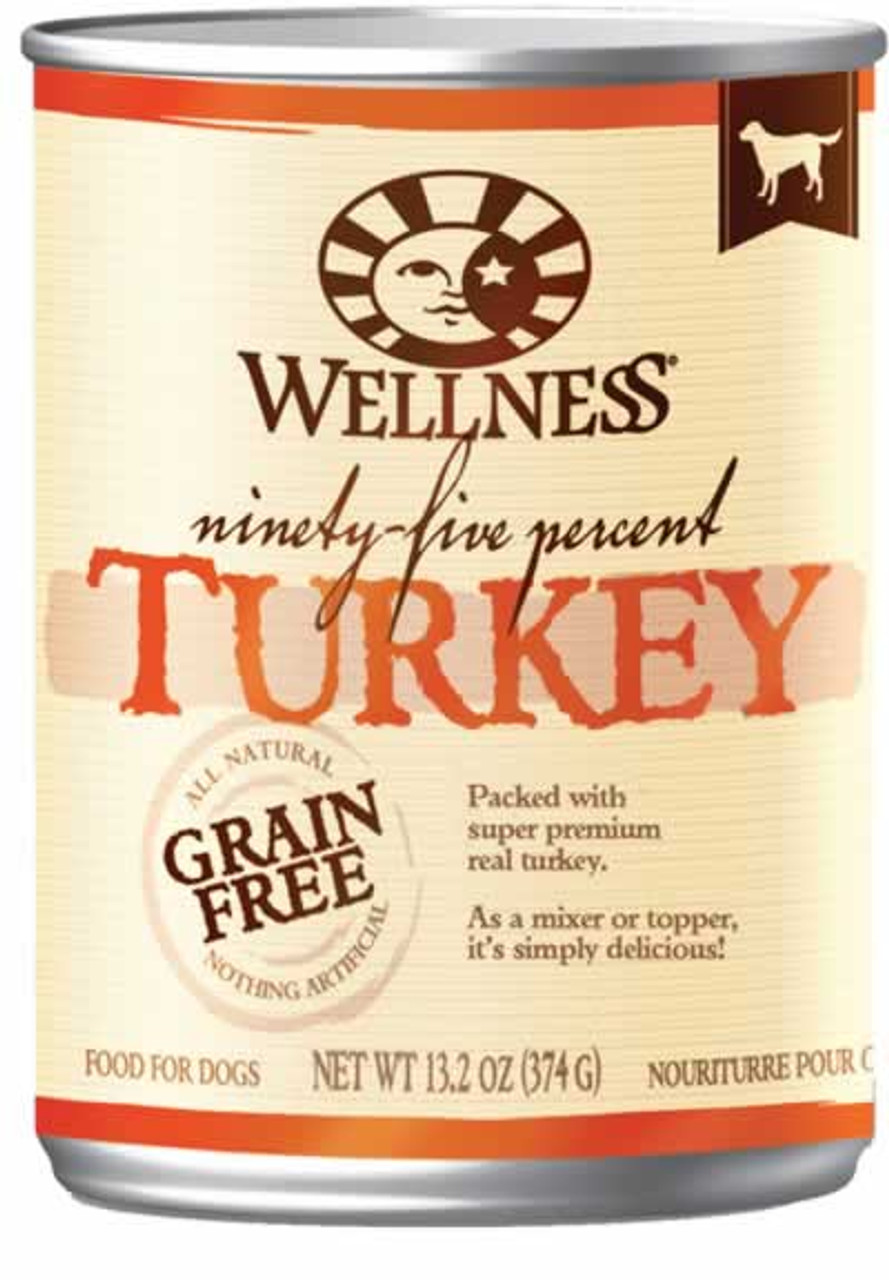 Wellness 95% Turkey Recipe Dog Food， Can， 13.2 Oz.