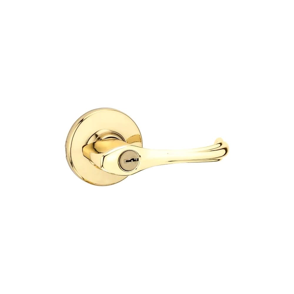 Polished Brass Keyed Entry Dorian Lockset Door Lever